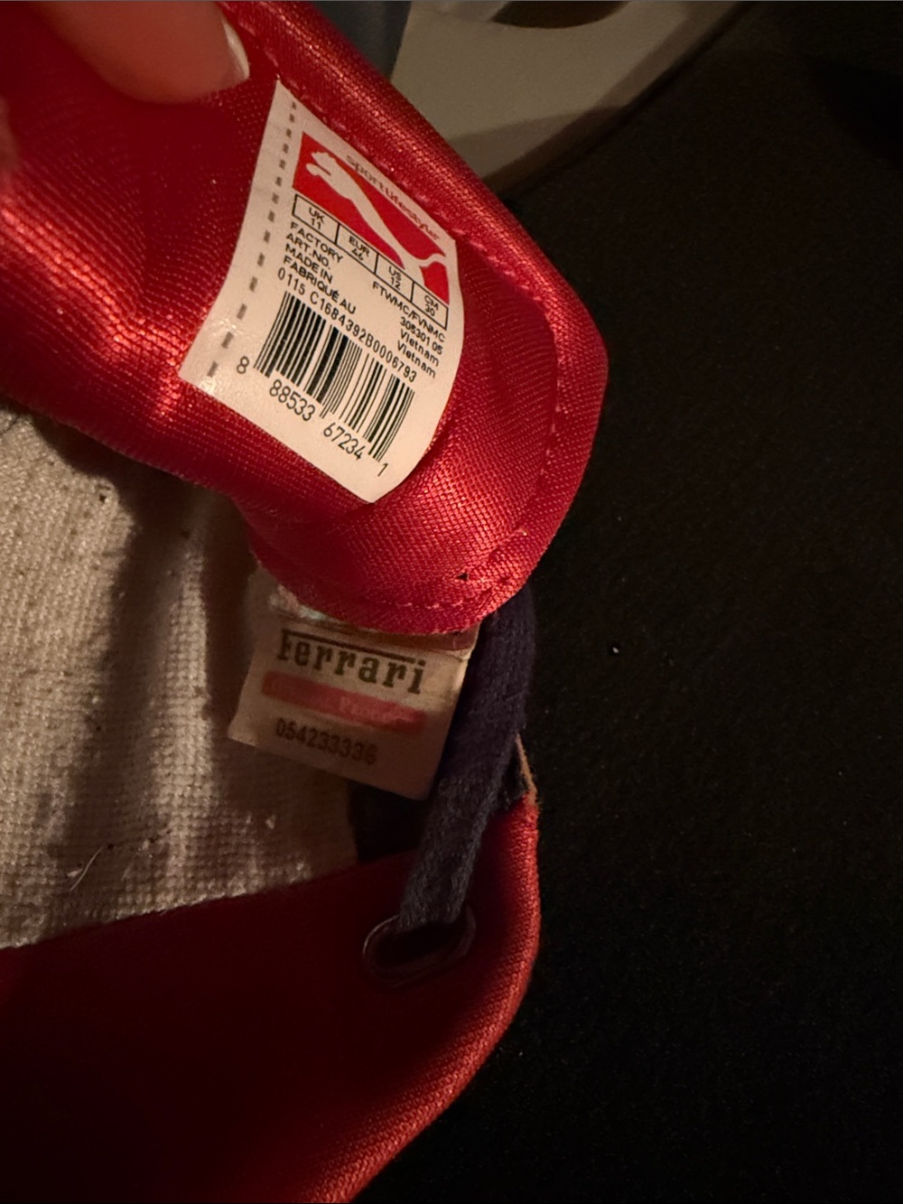 Puma Men's Puma Scuderia Ferrari sneakers in a blue, white, red tennis shoe 12 - Picture 6 of 7
